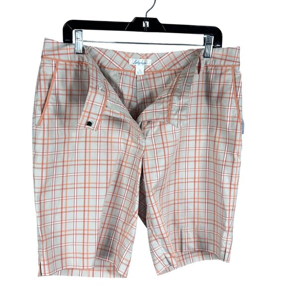 Lady Hagen NWT Womens 12 Bunker Bermuda Windowpane Plaid Golf Shorts Preppy - Picture 5 of 16